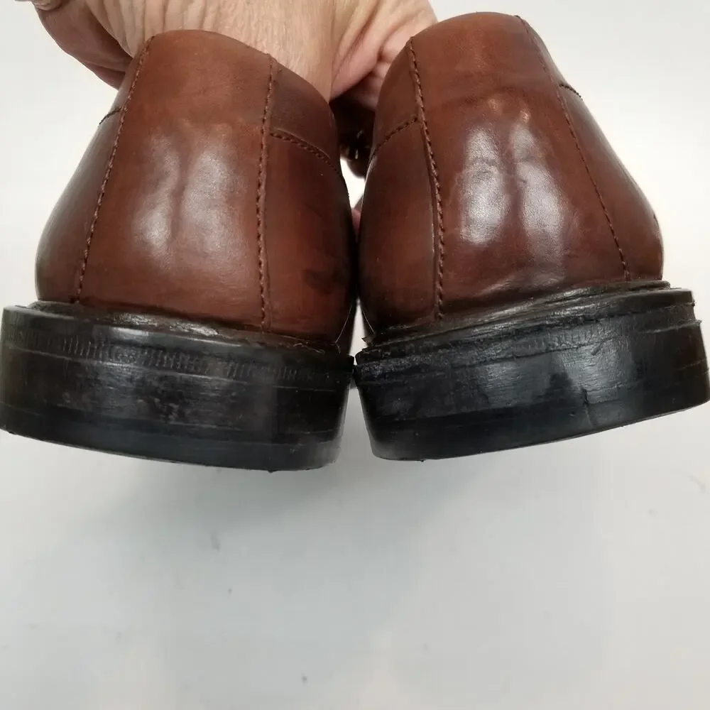 Johnston & Murphy Men's Brown Leather Kiltie Buckle Loafers Size 8.5